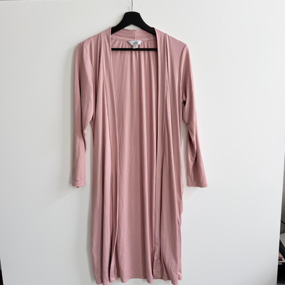 Nicole Miller Pink Long Cardigan Womens M Knit
